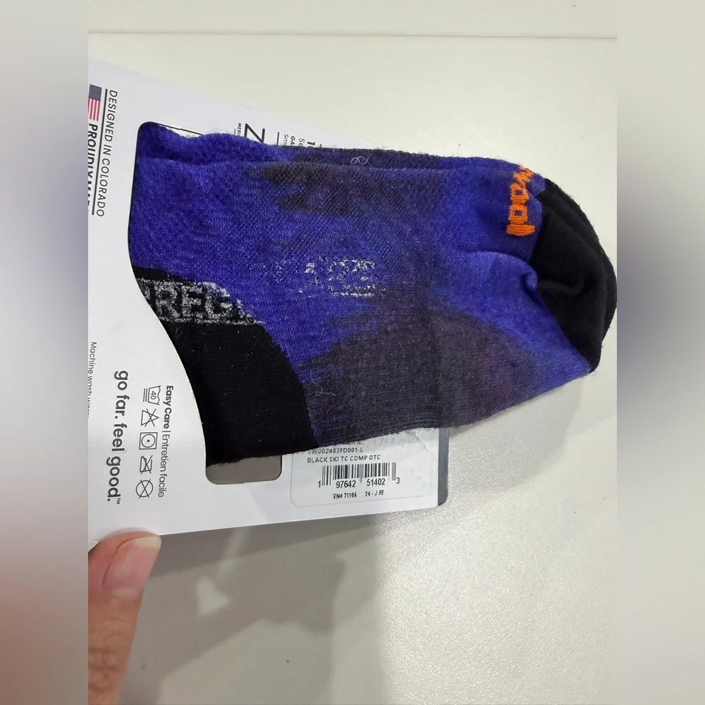 SmartWool Women's Large Ski Targeted Cushion Compression Socks Blue NWT Black